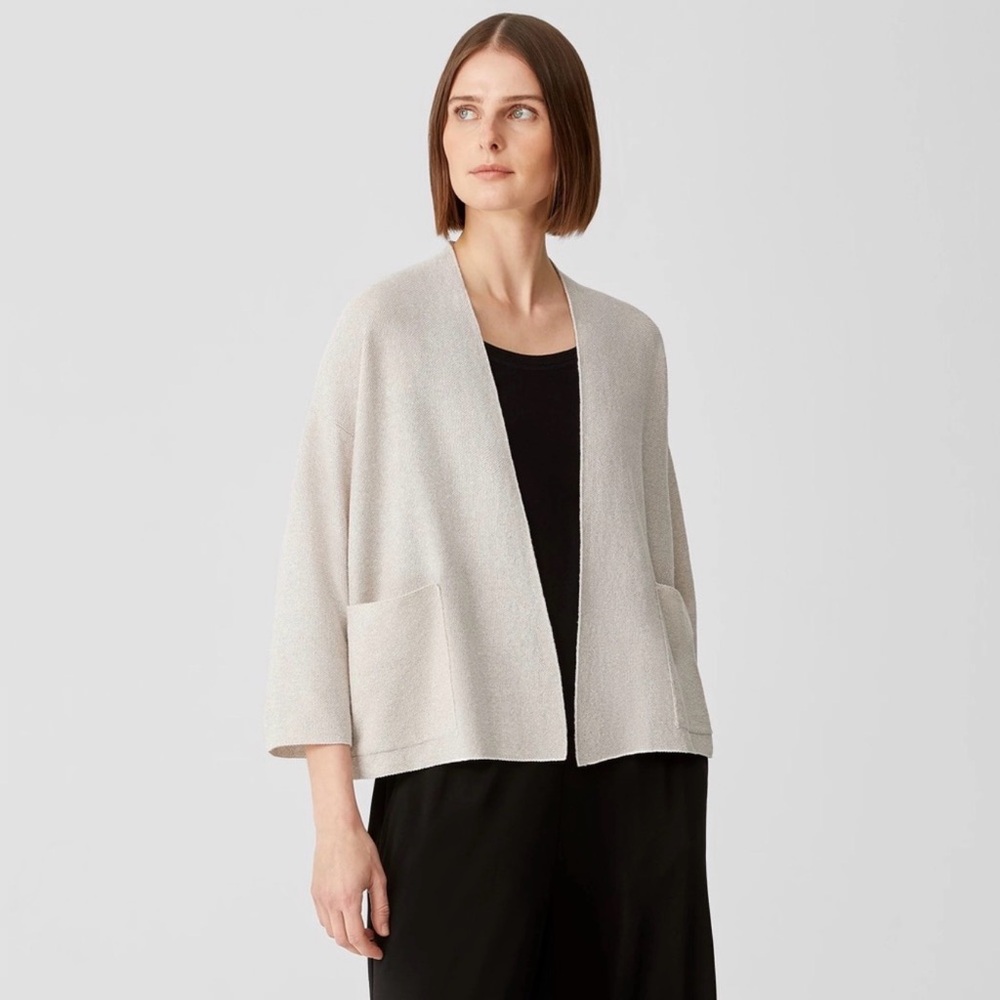 Eileen Fisher Relaxed Linen- Blend Cardigan
